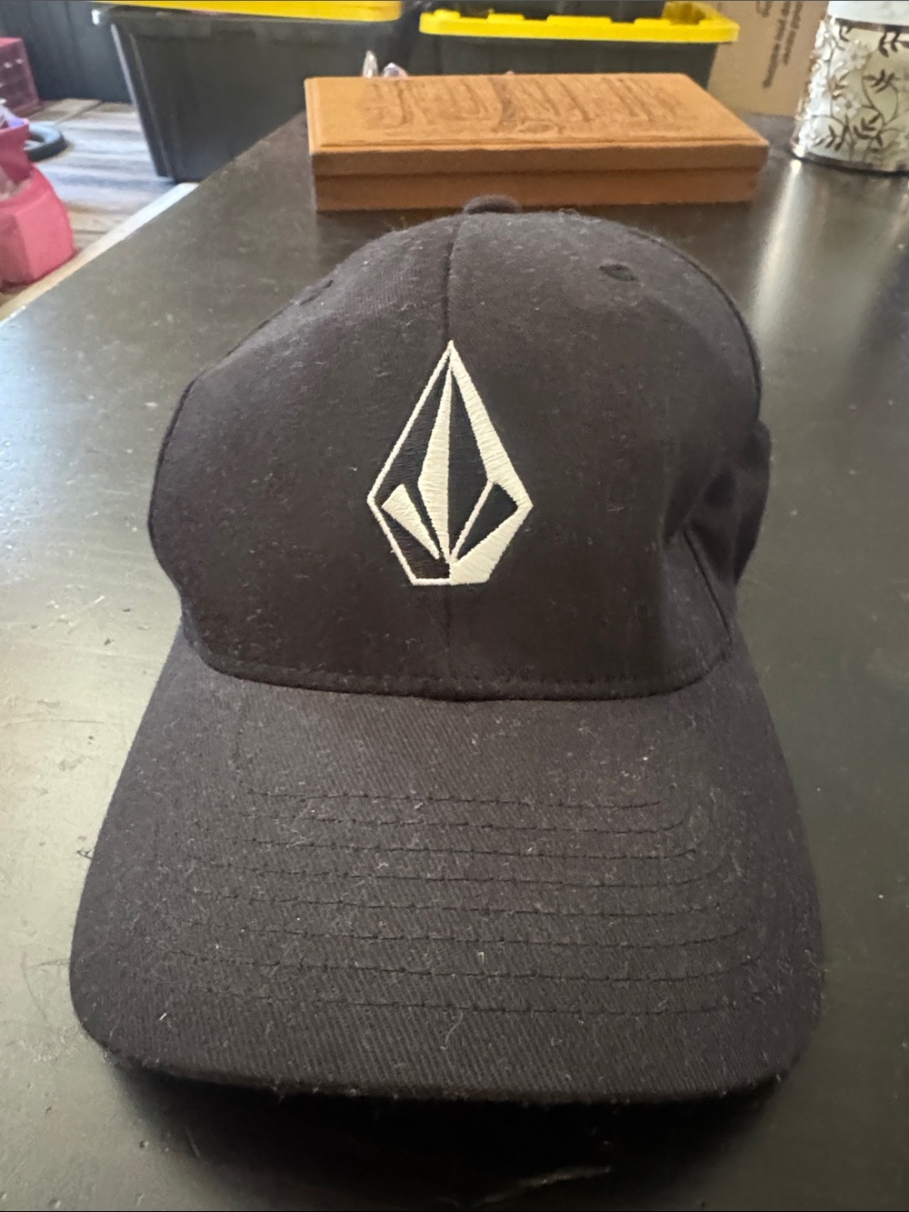 Volcom Black Cap with White Stone Emblem